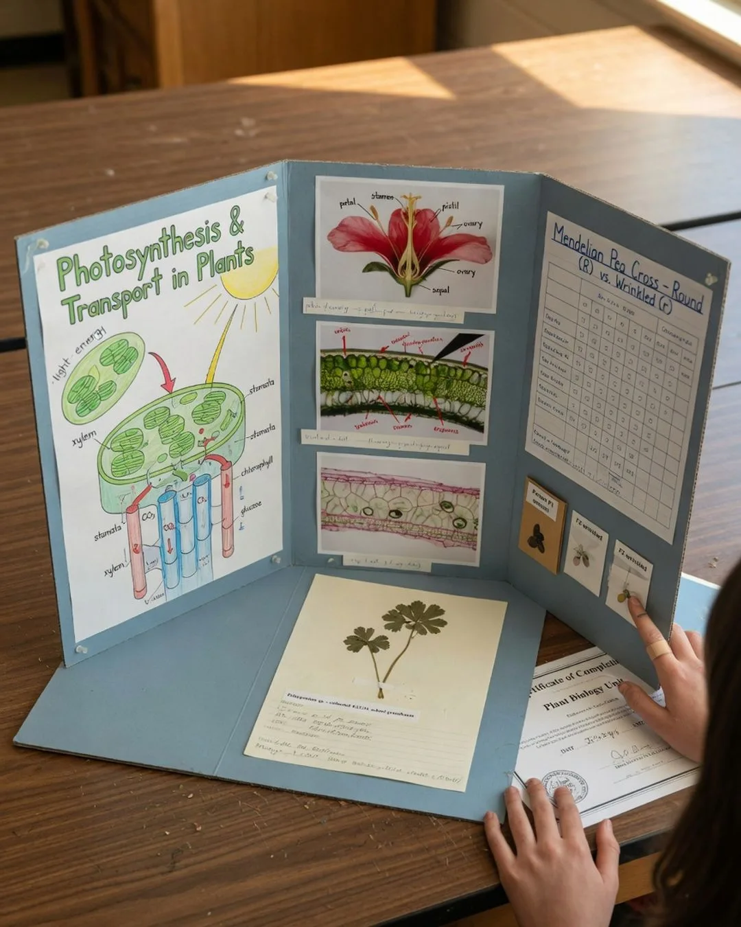 A student presenting and defending their botany lab work in person to a guide who listens and assesses &mdash; the demonstration moment this toolkit is built to run.