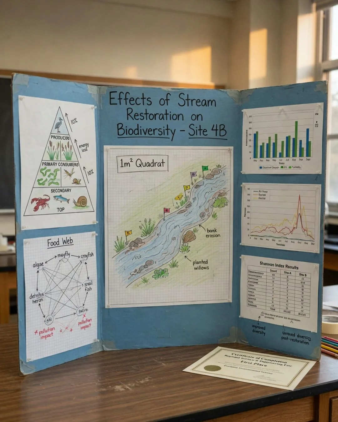 A student presenting and defending their environmental science lab work in person to a guide who listens and assesses &mdash; the demonstration moment this toolkit is built to run.