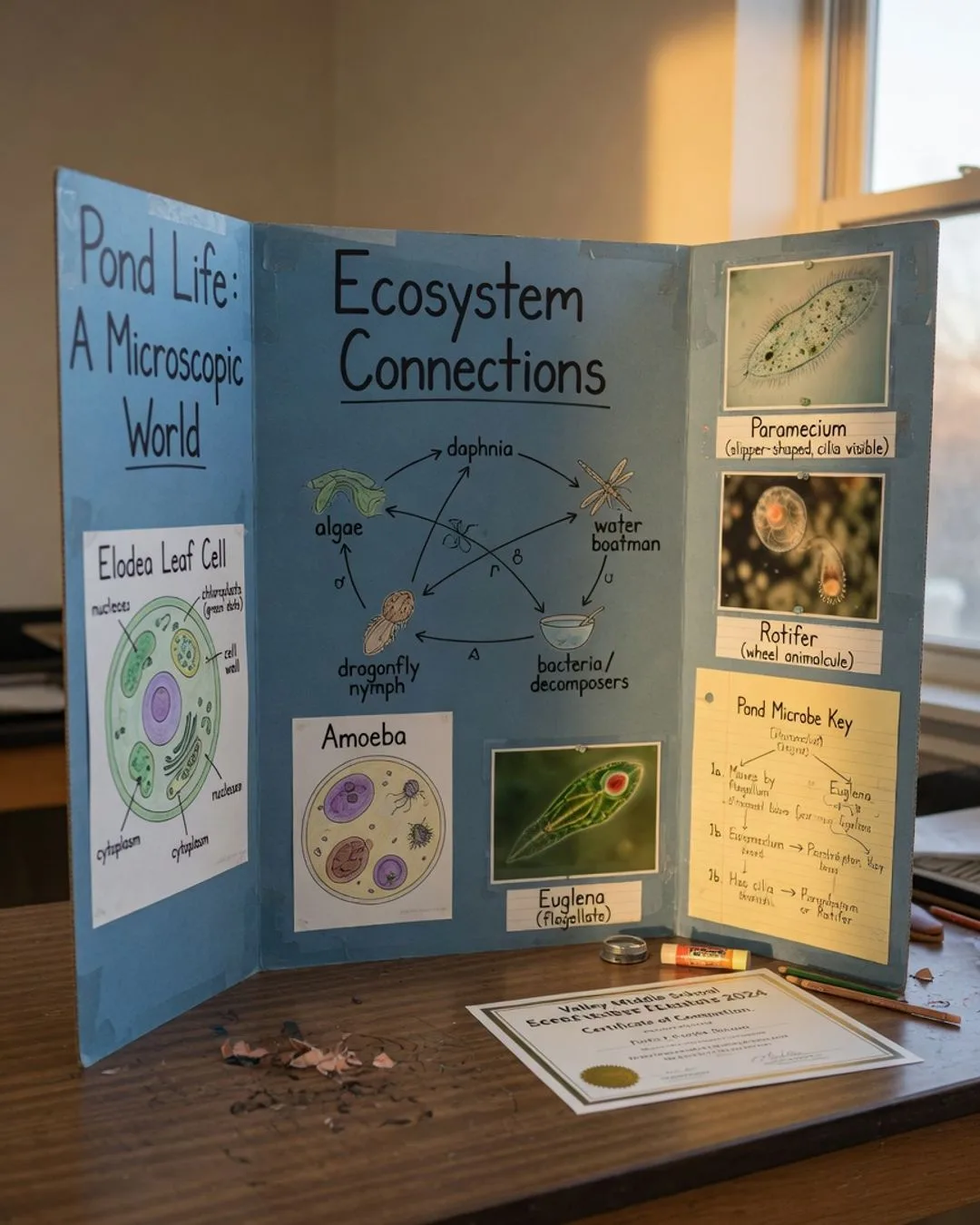 A student presenting and defending their life science lab work in person to a guide who listens and assesses &mdash; the demonstration moment this toolkit is built to run.